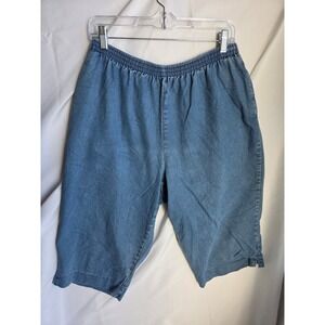 Alfred Dunner Denim Shorts Woman  Blue Medium Wash Relaxed High Straight